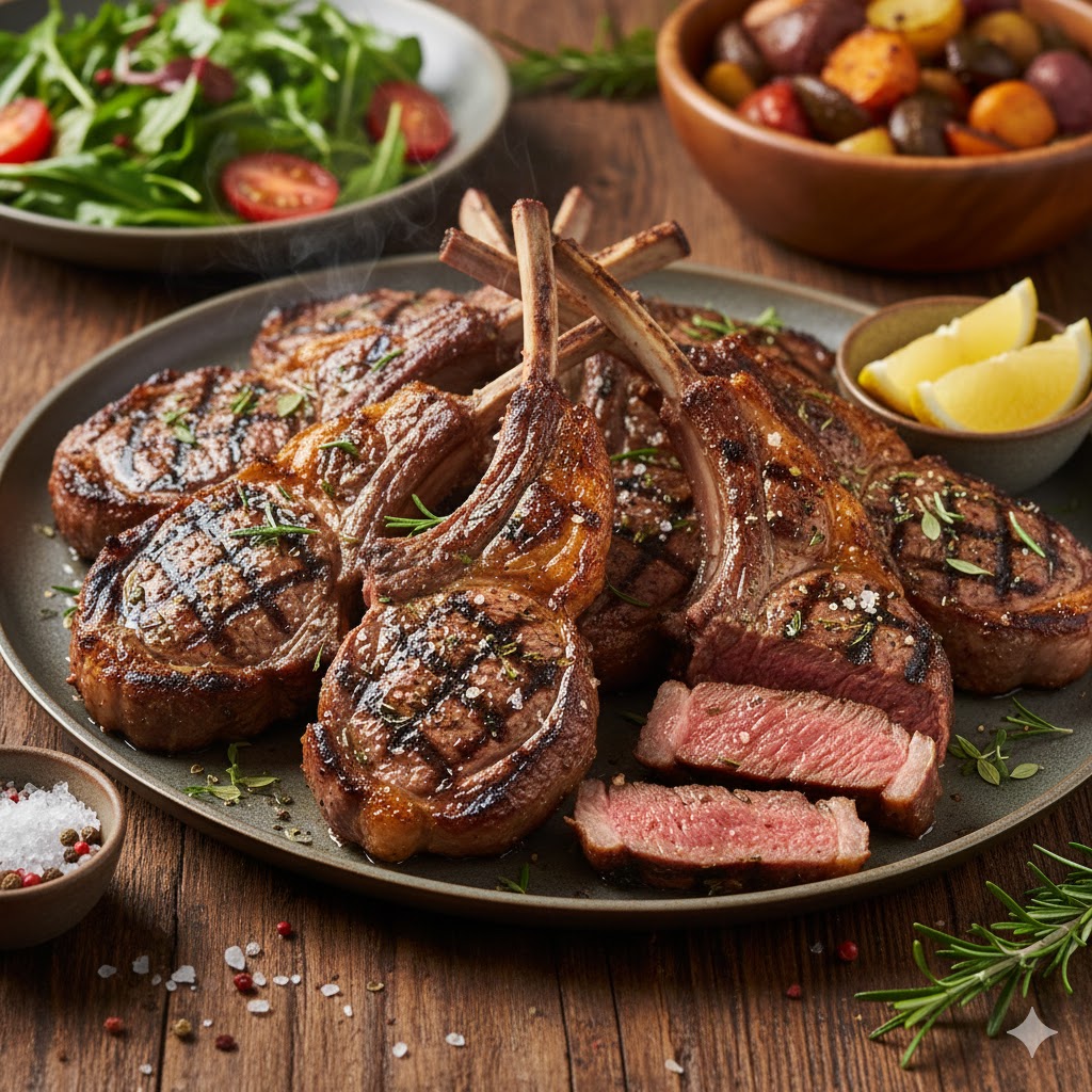 Grilled Zabiha Lamb Chops at Home
