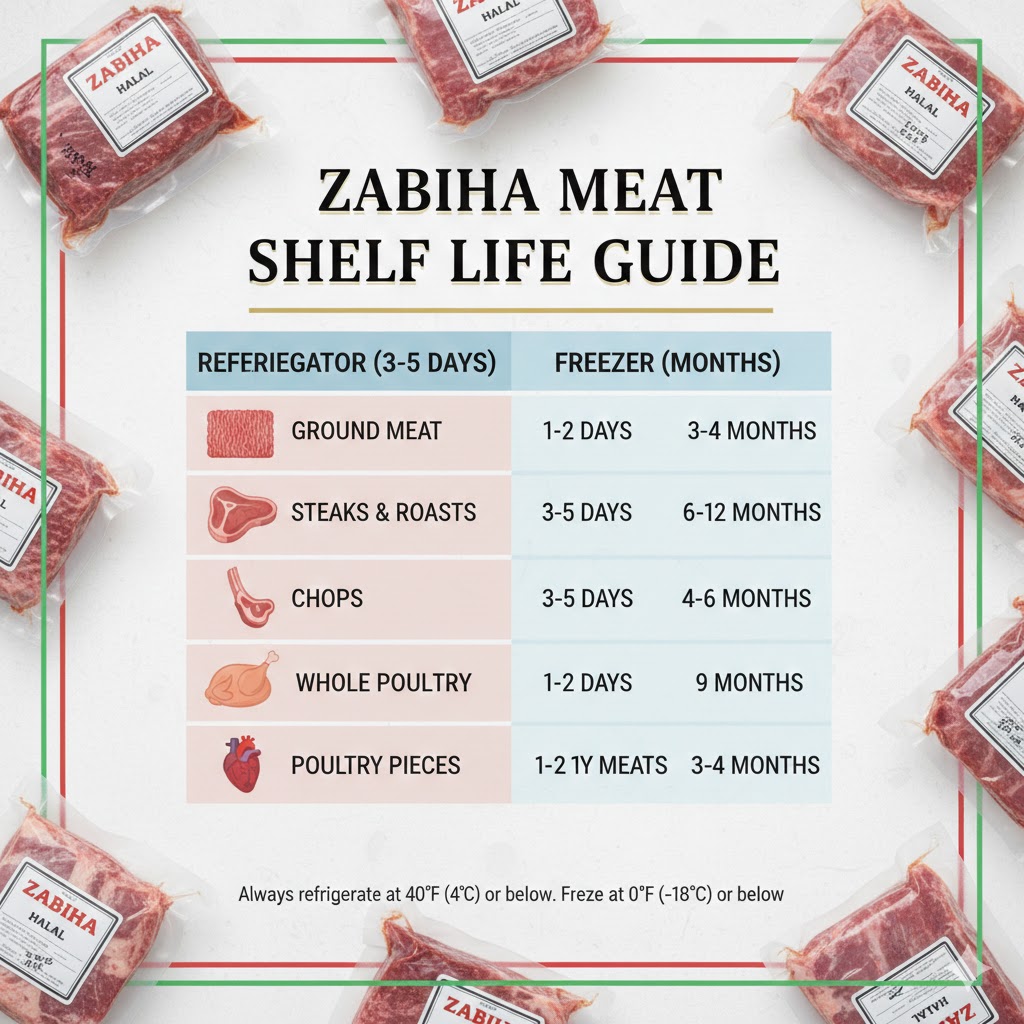 Shelf Life of Different Zabiha Meats